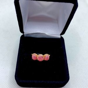 Rose ice crystal & white topaz rose gold ring